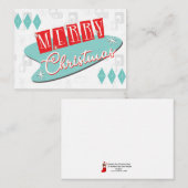 Retro Atomic Christmas Notitiekaartje (Voorkant / Achterkant)