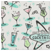 Retro Atomic Cocktails Stof (Close Up)