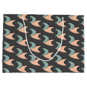 Retro Atomic Crescents Pattern Gift Bag Groot Cadeauzakje (Achterkant)