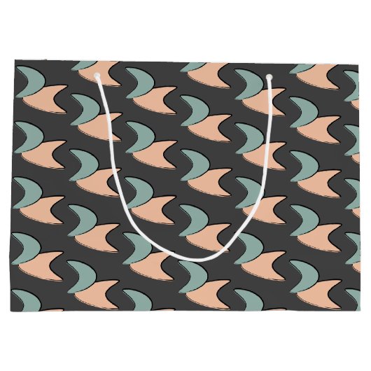 Retro Atomic Crescents Pattern Gift Bag Groot Cadeauzakje (Achterkant)