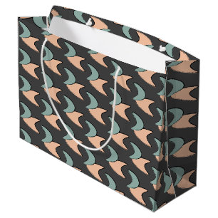 Retro Atomic Crescents Pattern Gift Bag Groot Cadeauzakje