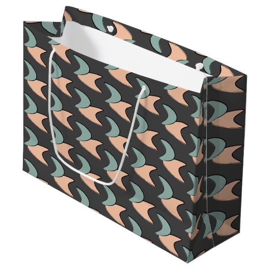 Retro Atomic Crescents Pattern Gift Bag Groot Cadeauzakje (Voorkant Gekanteld)