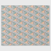 Retro Atomic Crescents Pattern Wrapping Paper Cadeaupapier (Vlak)