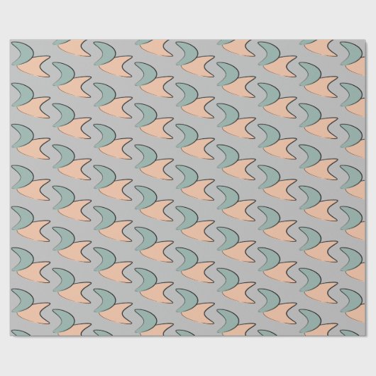 Retro Atomic Crescents Pattern Wrapping Paper Cadeaupapier (Vlak)