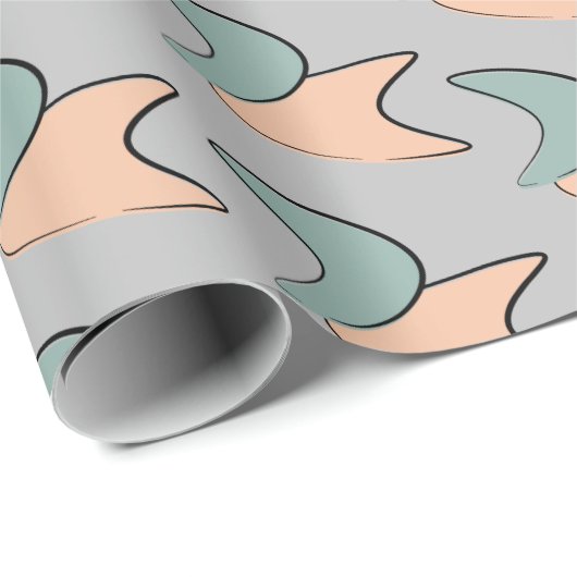 Retro Atomic Crescents Pattern Wrapping Paper Cadeaupapier (Rol Hoek)