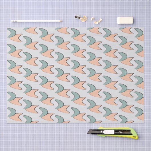 Retro Atomic Crescents Pattern Wrapping Paper Tissuepapier (Craft)