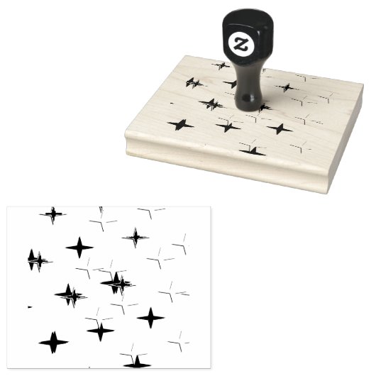 Retro Atomic Diamond Star Shapes Rubberstempel (Gestempeld)