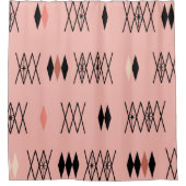 Retro Atomic Diamonds Patroze Douchegordijn (Voorkant)