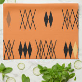 Retro Atomic Diamonds Pattern Sinaasappel Theedoek (Gevouwen)