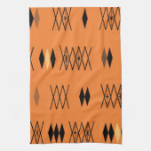 Retro Atomic Diamonds Pattern Sinaasappel Theedoek (Verticaal)