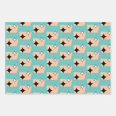 Retro Atomic Diamonds Pattern Trio Inpakpapier Vel (Voorkant 3)