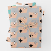 Retro Atomic Diamonds Pattern Trio Inpakpapier Vel (In situ)
