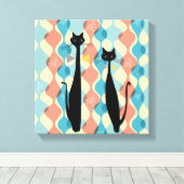 Retro Atomic Era MCM Cool Cat Canvas v2 (Insitu (Houten vloer))