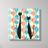 Retro Atomic Era MCM Cool Cat Canvas v2 (Voorkant)