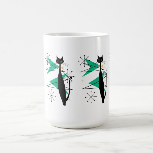 Retro Atomic Era MCM Cool Cat Koffiemok (Center)