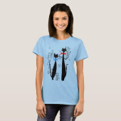 Retro Atomic Era MCM Cool Cat Paar T-shirt (Voorkant volledig)