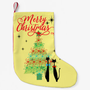 Retro Atomic Era MCM Koele Kat Kerstboom Kleine Kerstsok