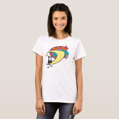 Retro Atomic Era Mid Century Modern Cats & Moon T-shirt (Voorkant volledig)