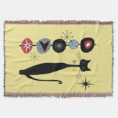 Retro Atomic Era mid Century Modern Cool Cat Kabob Deken (Voorkant)