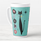 Retro Atomic Era mid Century Modern Cool Cat Kabob Latte Mok (Linkerhoek)