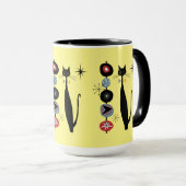 Retro Atomic Era mid Century Modern Cool Cat Kabob Mok (Voorkant rechts)