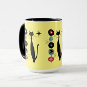 Retro Atomic Era mid Century Modern Cool Cat Kabob Mok (Voorkant links)