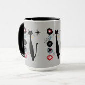 Retro Atomic Era mid Century Modern Cool Cat Kabob Mok (Voorkant links)