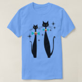 Retro Atomic Era Mid Century Modern Cool Cat Pair T-shirt (Design voorkant)