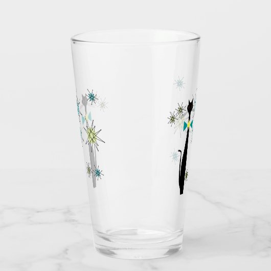 Retro Atomic Era Mid Century Modern Cool Cat Star Glas (Links)