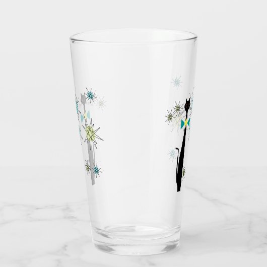 Retro Atomic Era Mid Century Modern Cool Cat Star Glas (Rechts)