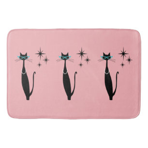 Retro Atomic Era Mid Century Modern MCM Black Cat Badmat