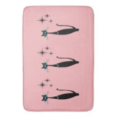 Retro Atomic Era Mid Century Modern MCM Black Cat Badmat (Voorkant Verticaal)