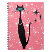 Retro Atomic Era Mid Century Modern MCM Black Cat Notitieboek (Voorkant)
