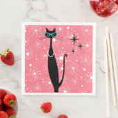 Retro Atomic Era Mid Century Modern MCM Black Cat Servet (Insitu)