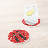 Retro Atomic Era Mid Century Modern MCM Black Cat Zandsteen Onderzetter (Zijkant)