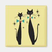 Retro Atomic Era Mid Century Modern MCM Cool Cats Magneet (Voorkant)