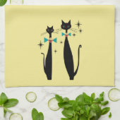 Retro Atomic Era Mid Century Modern MCM Cool Cats Theedoek (Gevouwen)