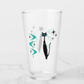 Retro Atomic Era Mid Century Modern MCM Kitty Cat Glas (Achterkant)