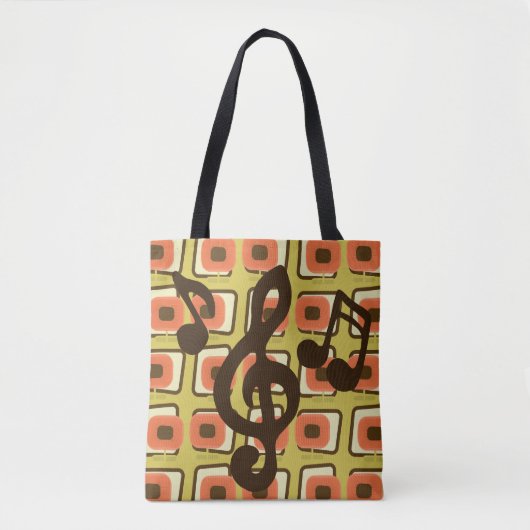 Retro Atomic Era mid Century Modern MCM Music Tote Bag (Voorkant)