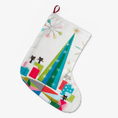 Retro Atomic Era Middeleeuwse Kerstmis Grote Kerstsok (Voorkant (Hangend))