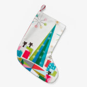 Retro Atomic Era Middeleeuwse Kerstmis Kleine Kerstsok (Voorkant (Hangend))