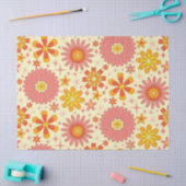 Retro atomic flowers with starbursts on cream  tissuepapier (Craft)