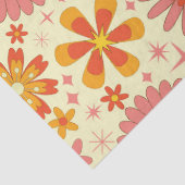 Retro atomic flowers with starbursts on cream  tissuepapier (Detail)