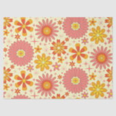 Retro atomic flowers with starbursts on cream  tissuepapier (Voorkant)