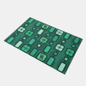 Retro Atomic Geometric Art Blauwgroen Deurmat (Schuin)