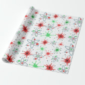 Retro Atomic Kerstfeestdag Cadeaupapier (Uitgerold)