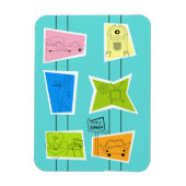 Retro Atomic Kitsch Flexibele Magneet (Verticaal)