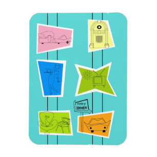 Retro Atomic Kitsch Flexible Magnet Magneet