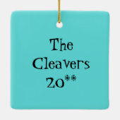 Retro Atomic Kitsch keramisch sierlijk Keramisch Ornament (Achterkant)