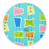 Retro Atomic Kitsch keramische schedel Keramische Knop (Voorkant)